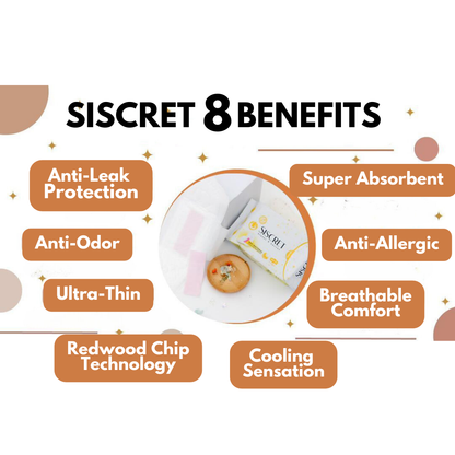 【SISCRET】Anti-Bacterial & Cooling Sensation Sanitary Pads DAY/ NIGHT/ PANTY LINER