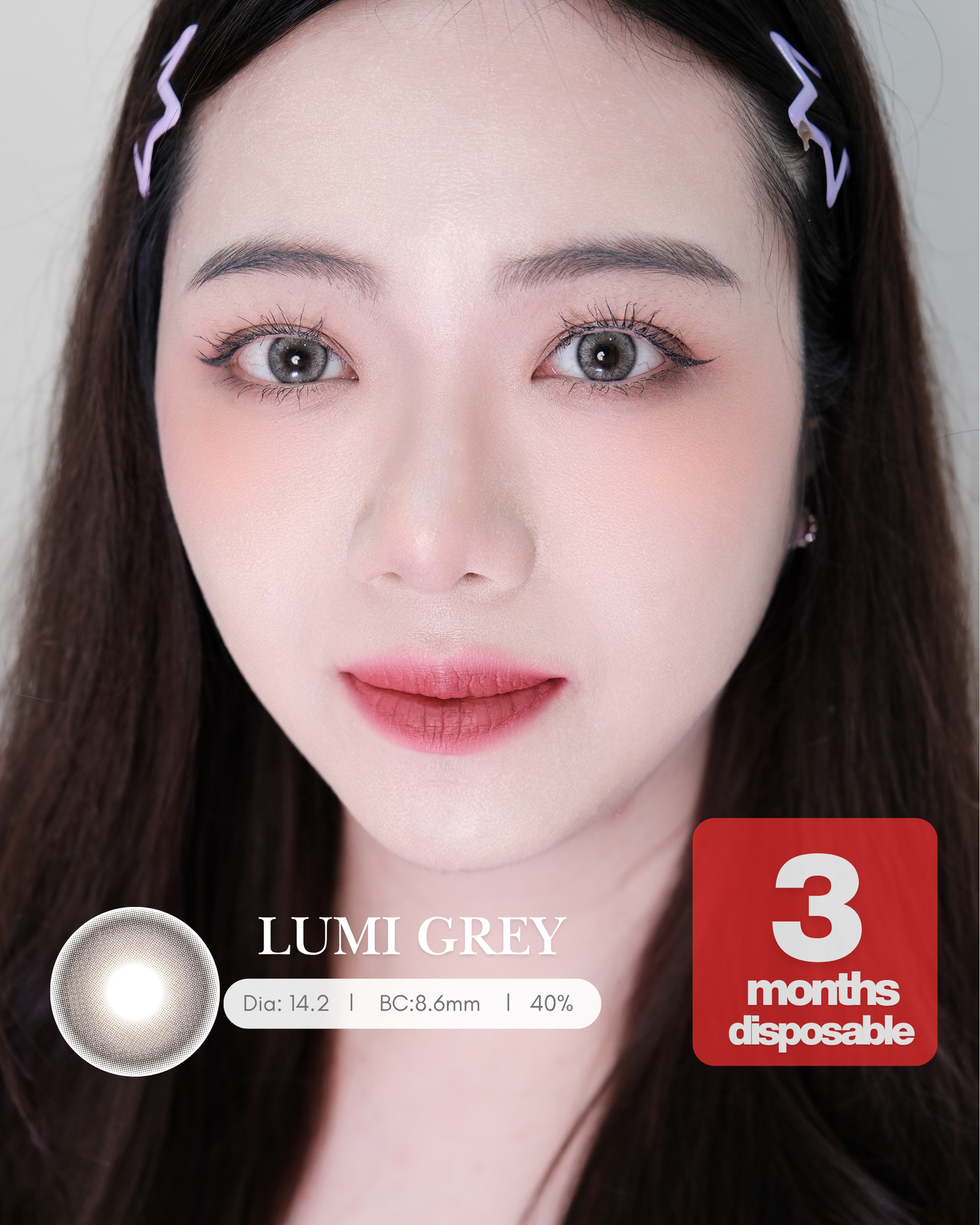 【LUMI GREY】Outlens 3-Months Color Con 2pcs